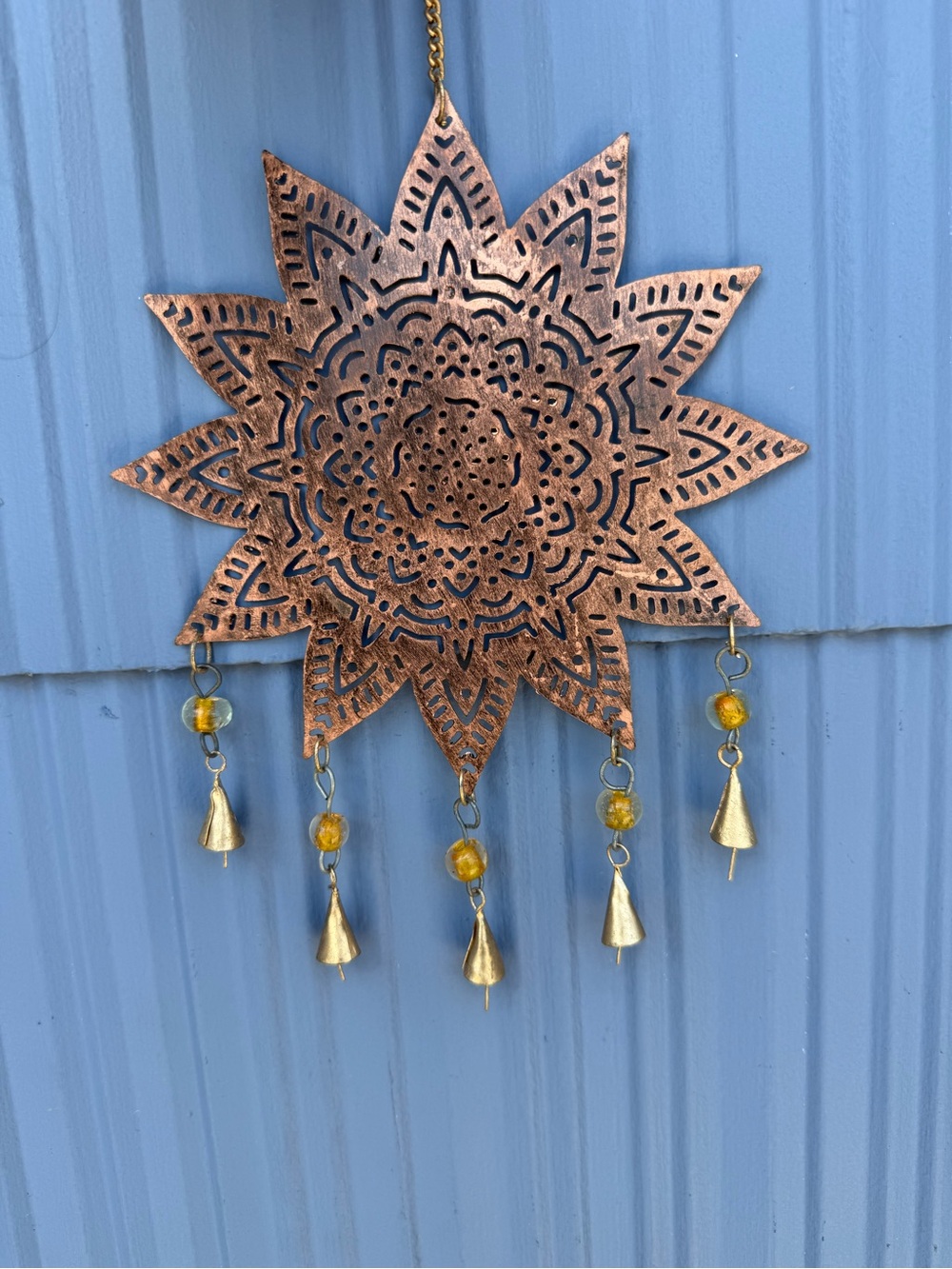 Copper mandala chime 12 x 7